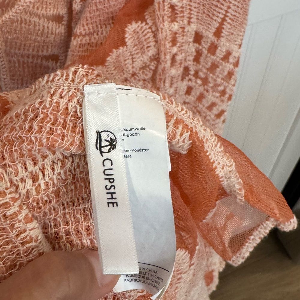 Cupshe Sunflower Lace Swim Cover-Up Dusty Peach - One Size - Picture 5 of 7